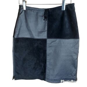 Genuine Suede And Leather Skirt Size 9 Fully Lined